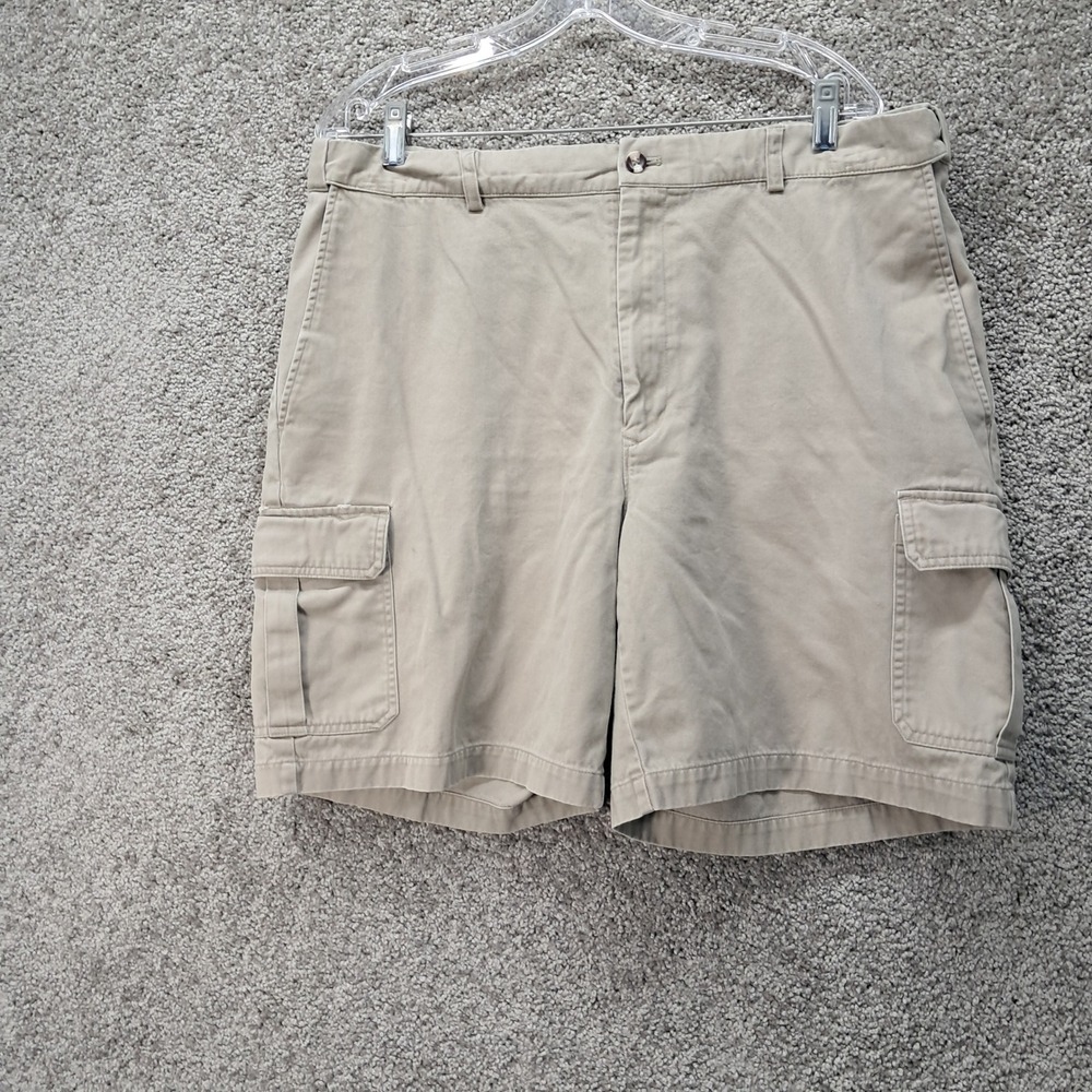 Windham Pointe Mens Khaki Cotton Cargo Shorts Tan Size 36 Utility Summer 8053